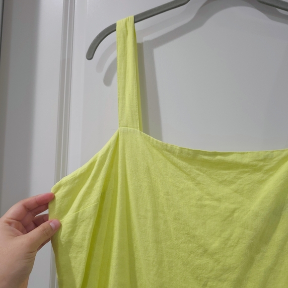 NEW YORK & COMPANY Linen Blend Strappy Lemon Yellow Mini Dress, Size XL - Picture 11 of 13